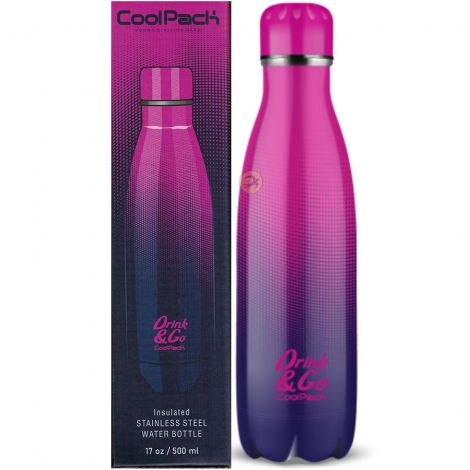 Bidon Coolpack ze stali nierdzewnej, Ombre Różowy/Fioletowy, 500ml - 2